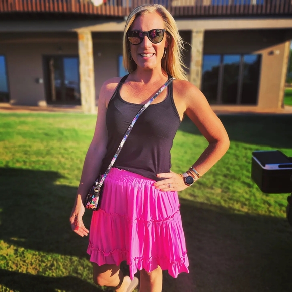 Pink Ruffle Tiered Skirt - Picture 2 of 3